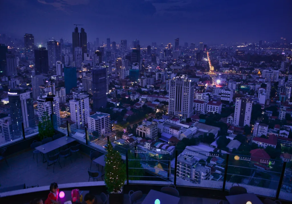 Phnom Penh skyline at night